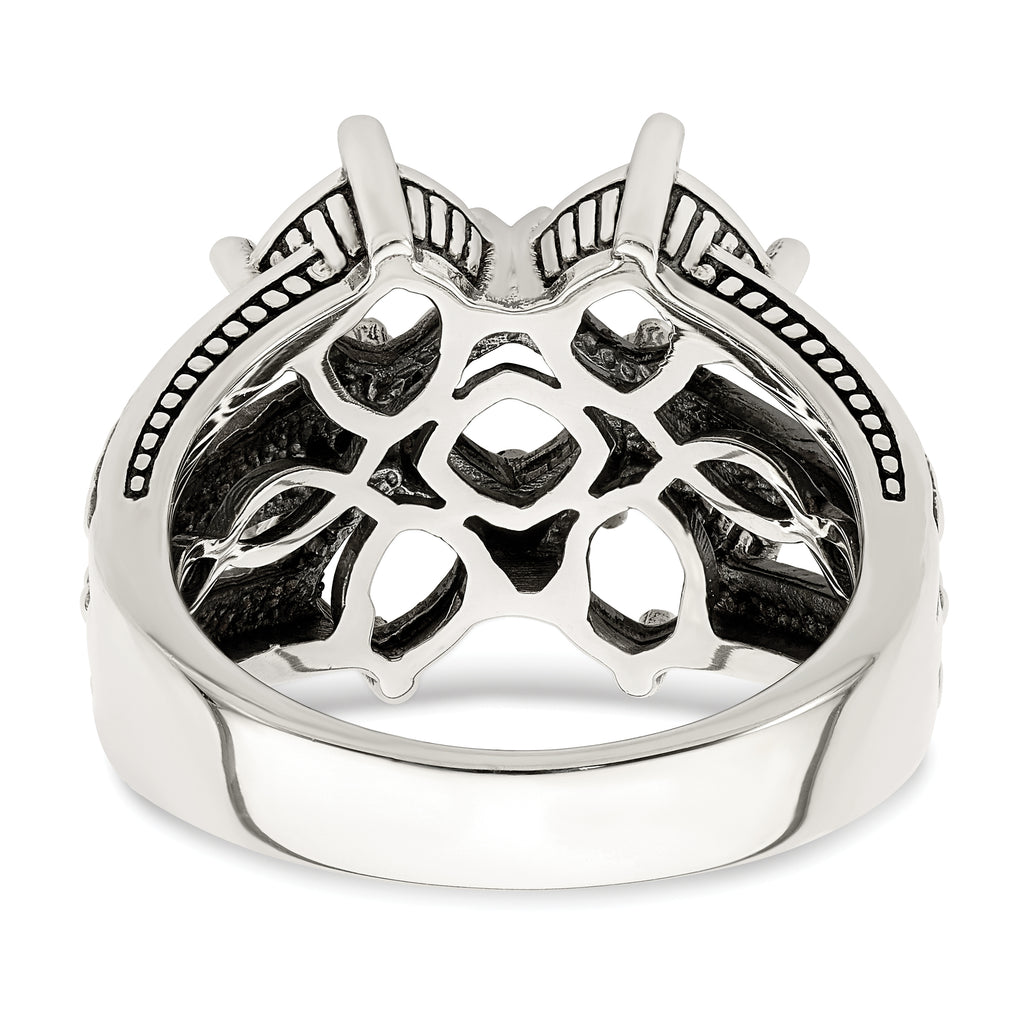 Sterling Silver Antiqued w/14k 5-stone Mother's Ring Mounting (No Stone Included)