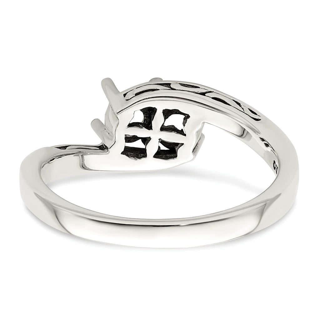 Sterling Silver Antiqued w/14k 2-stone Mother's Ring Mounting (No Stone Included)