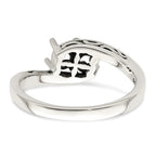 Sterling Silver Antiqued w/14k 2-stone Mother's Ring Mounting (No Stone Included)