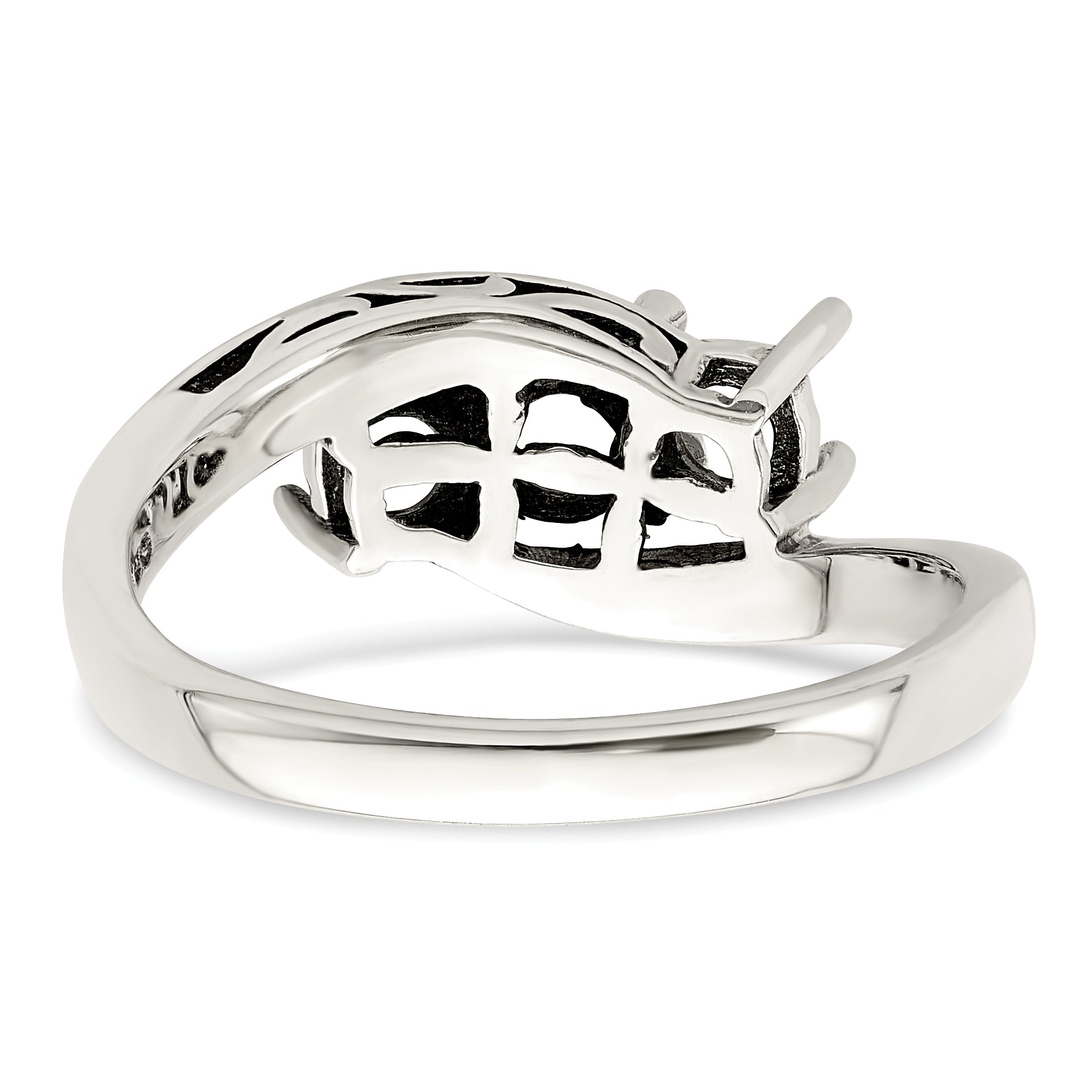 Sterling Silver Antiqued w/14k 3-stone Mother's Ring Mounting (No Stone Included)