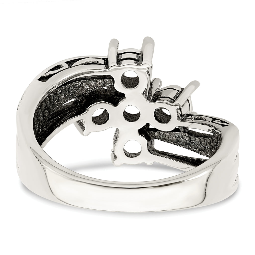Sterling Silver Antiqued w/14k 5-stone Mother's Ring Mounting (No Stone Included)