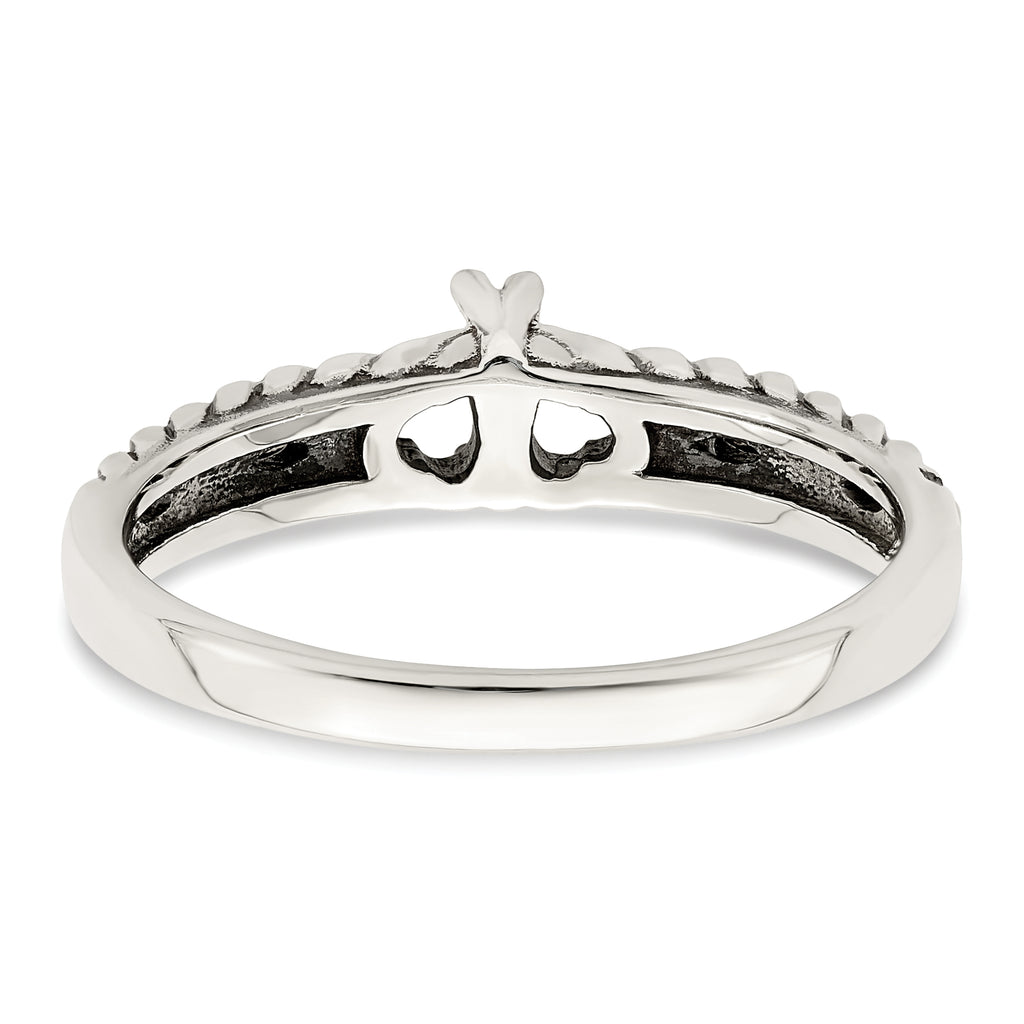 Sterling Silver Antiqued w/14k 2-stone Mother's Ring Mounting (No Stone Included)