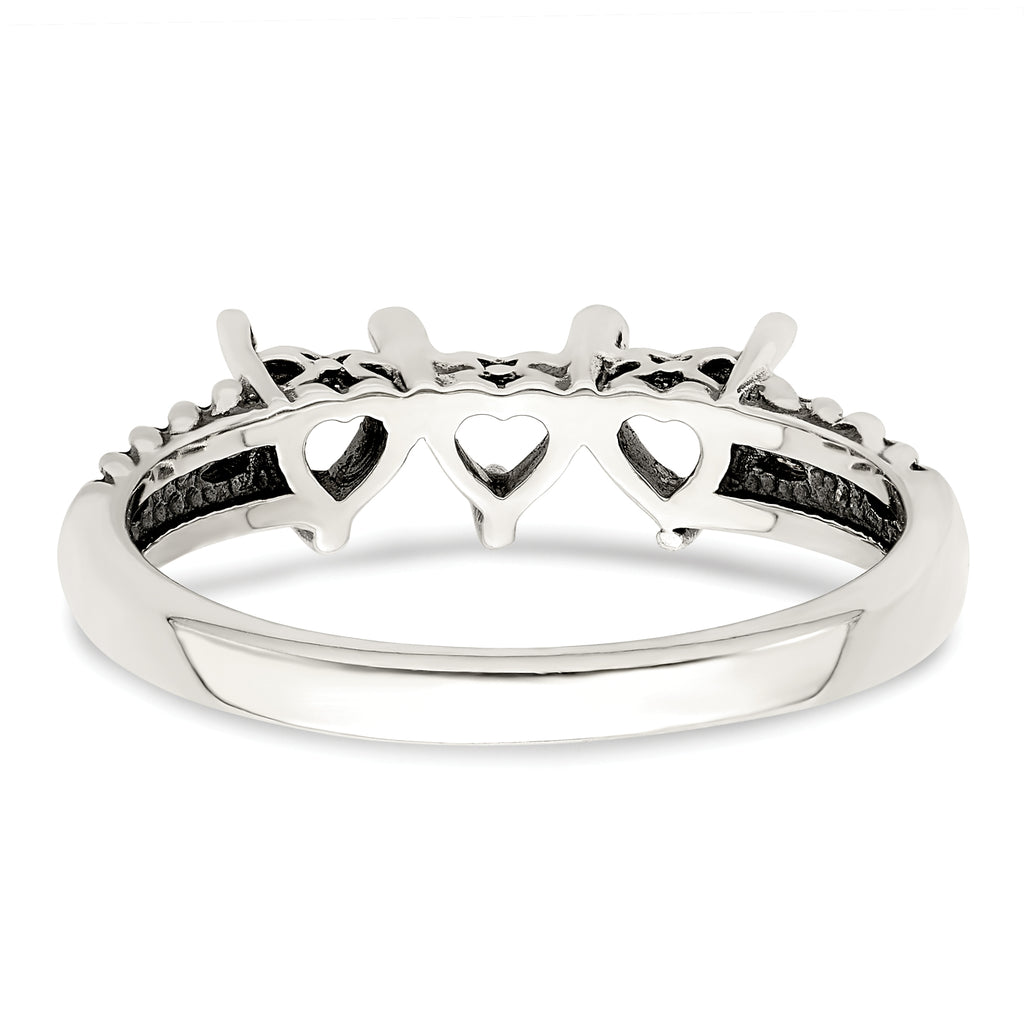 Sterling Silver Antiqued w/14k 3-stone Mother's Ring Mounting (No Stone Included)