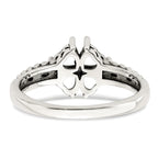 Sterling Silver Antiqued w/14k 4-stone Mother's Ring Mounting (No Stone Included)