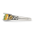 Sterling Silver Antiqued w/14k 4-stone Mother's Ring Mounting (No Stone Included)