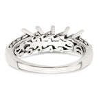 Sterling Silver Antiqued w/14k 5-stone Mother's Ring Mounting (No Stone Included)