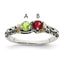 Sterling Silver Antiqued w/14k 2-stone Mother's Ring Mounting (No Stone Included)