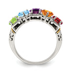 Sterling Silver Antiqued w/14k 5-stone Mother's Ring Mounting (No Stone Included)