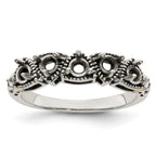 Sterling Silver Antiqued w/14k 5-stone Mother's Ring Mounting (No Stone Included)