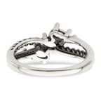 Sterling Silver Antiqued w/14k 3-stone Mother's Ring Mounting (No Stone Included)