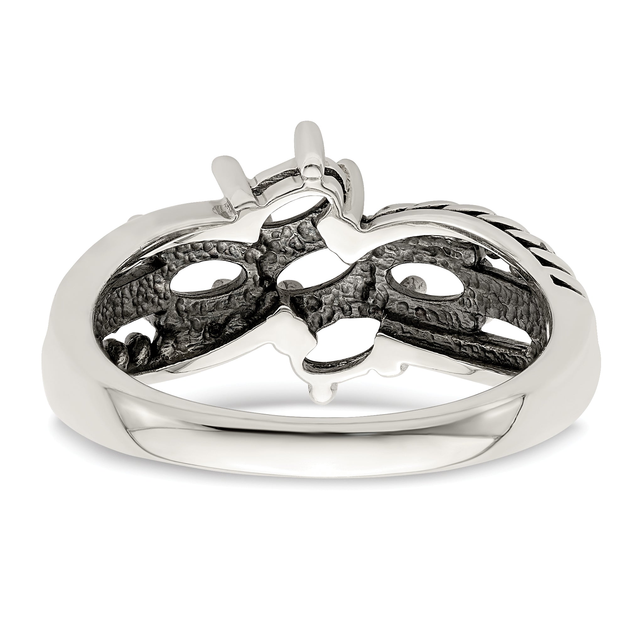 Sterling Silver Antiqued w/14k 5-stone Mother's Ring Mounting (No Stone Included)