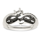 Sterling Silver Antiqued w/14k 5-stone Mother's Ring Mounting (No Stone Included)