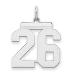 Sterling/Silver Rhodium-plated Polished Number 26 Charm