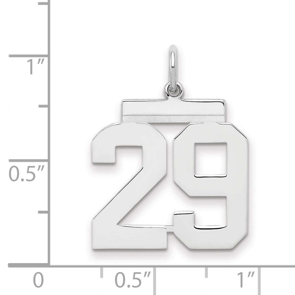 Sterling/Silver Rhodium-plated Polished Number 29 Charm