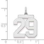 Sterling/Silver Rhodium-plated Polished Number 29 Charm