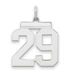 Sterling/Silver Rhodium-plated Polished Number 29 Charm