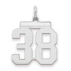 Sterling/Silver Rhodium-plated Polished Number 38 Charm