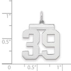 Sterling/Silver Rhodium-plated Polished Number 39 Charm