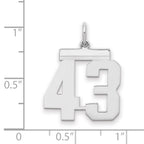 Sterling/Silver Rhodium-plated Polished Number 43 Charm