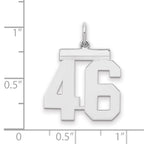 Sterling/Silver Rhodium-plated Polished Number 46 Charm