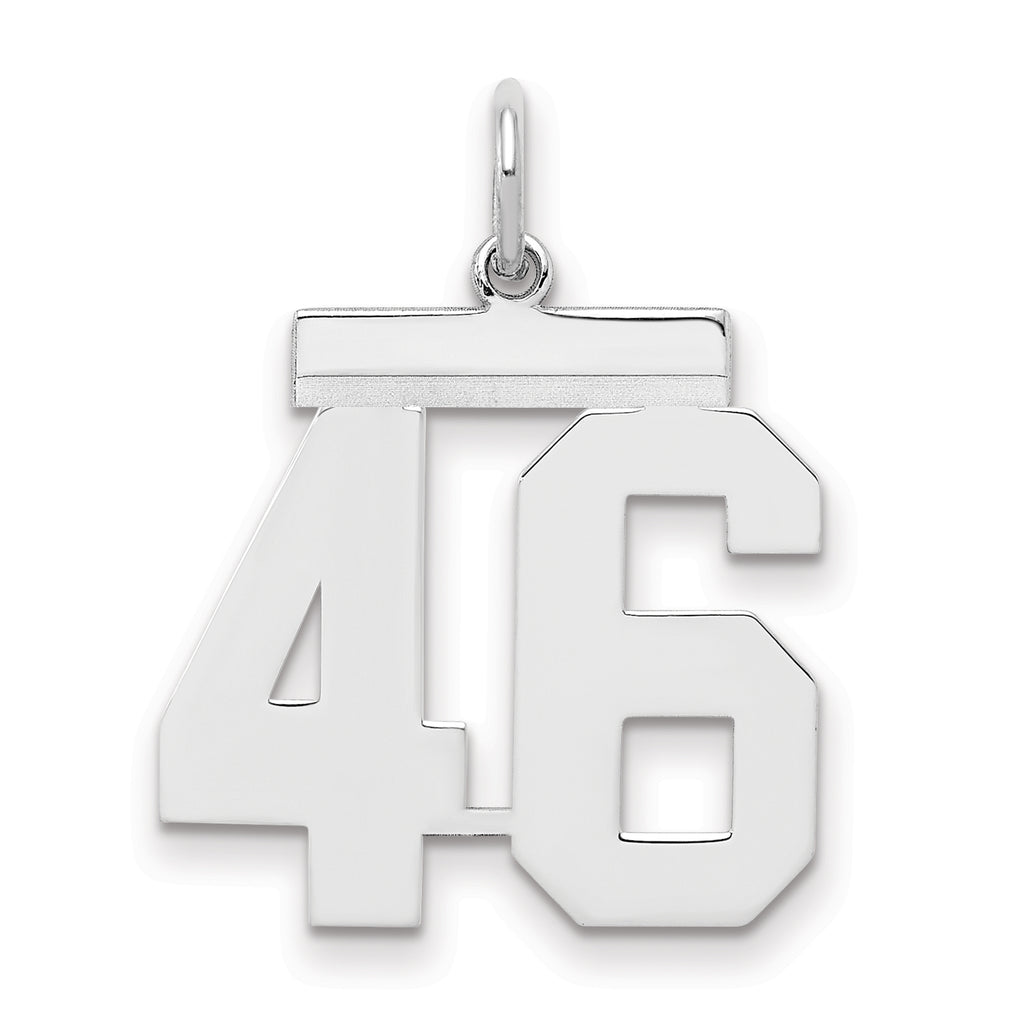 Sterling/Silver Rhodium-plated Polished Number 46 Charm