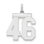 Sterling/Silver Rhodium-plated Polished Number 46 Charm