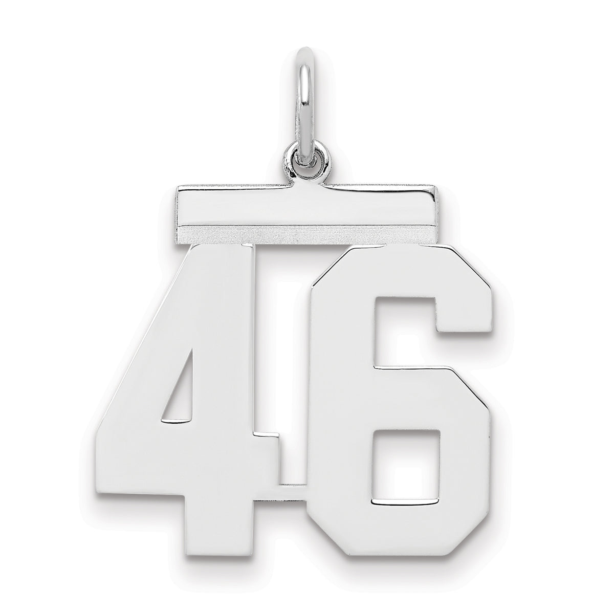 Sterling/Silver Rhodium-plated Polished Number 46 Charm