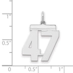 Sterling/Silver Rhodium-plated Polished Number 47 Charm