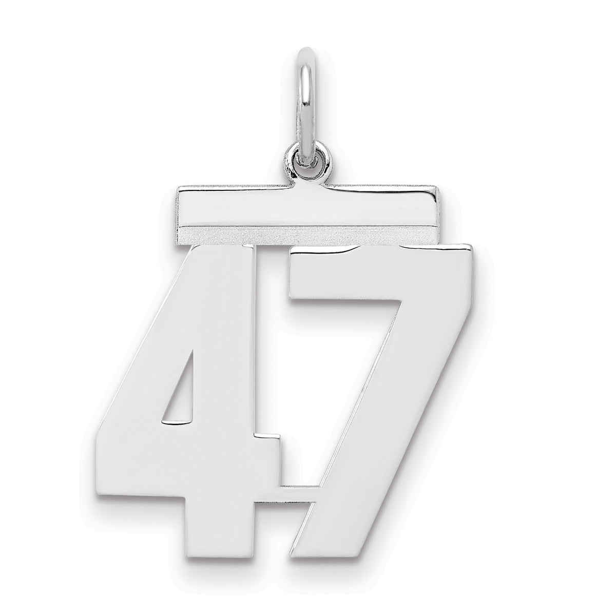 Sterling/Silver Rhodium-plated Polished Number 47 Charm