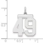 Sterling/Silver Rhodium-plated Polished Number 49 Charm