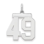 Sterling/Silver Rhodium-plated Polished Number 49 Charm