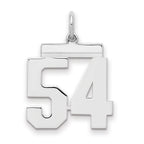 Sterling/Silver Rhodium-plated Polished Number 54 Charm