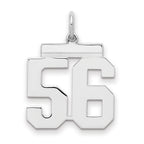 Sterling/Silver Rhodium-plated Polished Number 56 Charm