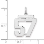 Sterling/Silver Rhodium-plated Polished Number 57 Charm