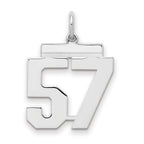 Sterling/Silver Rhodium-plated Polished Number 57 Charm