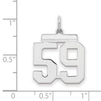 Sterling/Silver Rhodium-plated Polished Number 59 Charm