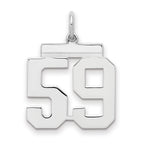 Sterling/Silver Rhodium-plated Polished Number 59 Charm