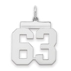Sterling/Silver Rhodium-plated Polished Number 63 Charm