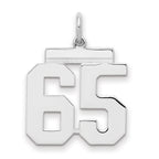 Sterling/Silver Rhodium-plated Polished Number 65 Charm
