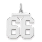 Sterling/Silver Rhodium-plated Polished Number 66 Charm