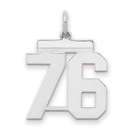 Sterling/Silver Rhodium-plated Polished Number 76 Charm