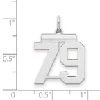 Sterling/Silver Rhodium-plated Polished Number 79 Charm