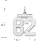 Sterling/Silver Rhodium-plated Polished Number 82 Charm