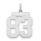 Sterling/Silver Rhodium-plated Polished Number 83 Charm