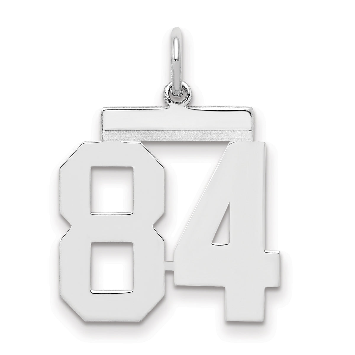 Sterling/Silver Rhodium-plated Polished Number 84 Charm
