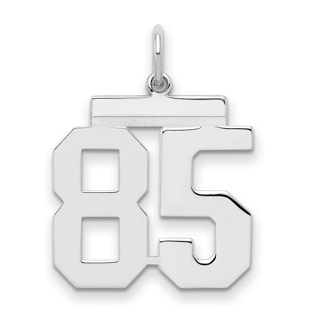 Sterling/Silver Rhodium-plated Polished Number 85 Charm