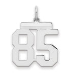 Sterling/Silver Rhodium-plated Polished Number 85 Charm