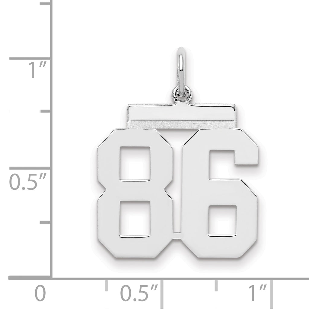Sterling/Silver Rhodium-plated Polished Number 86 Charm