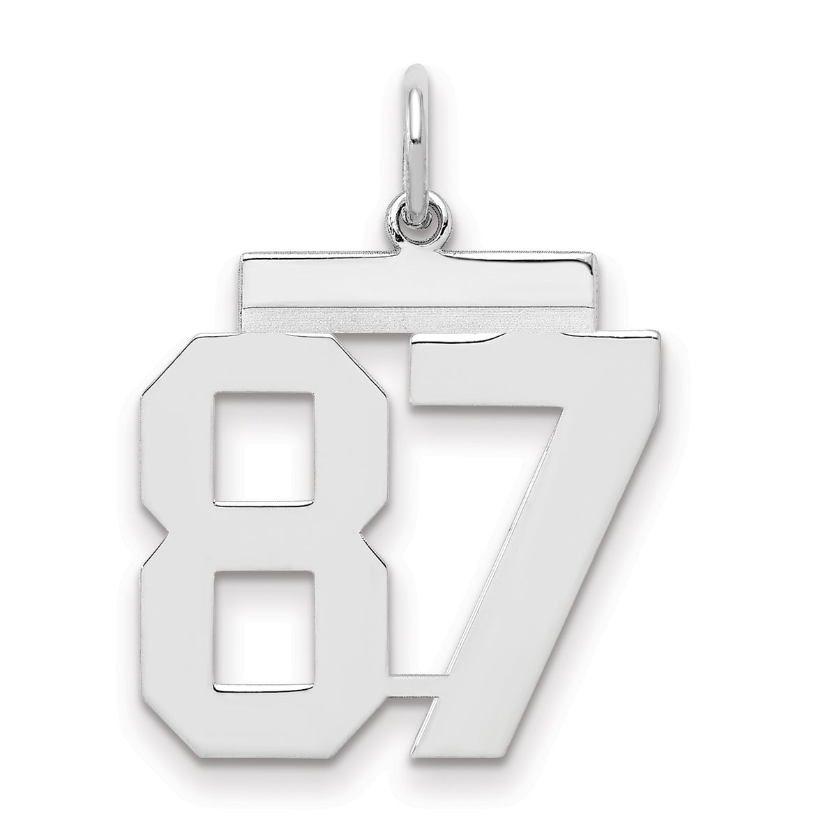 Sterling/Silver Rhodium-plated Polished Number 87 Charm