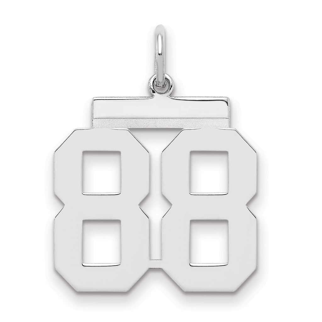 Sterling/Silver Rhodium-plated Polished Number 88 Charm
